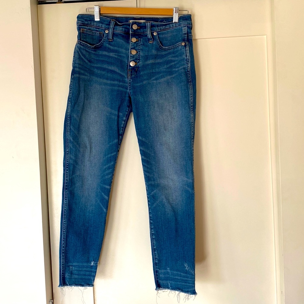 Madewell slim straight button fly jeans, size 29